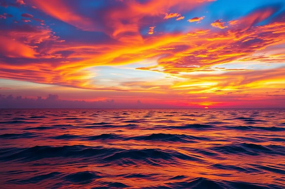Pôr do sol sobre o oceano simbolizando o amor e a interconexão entre os seres.