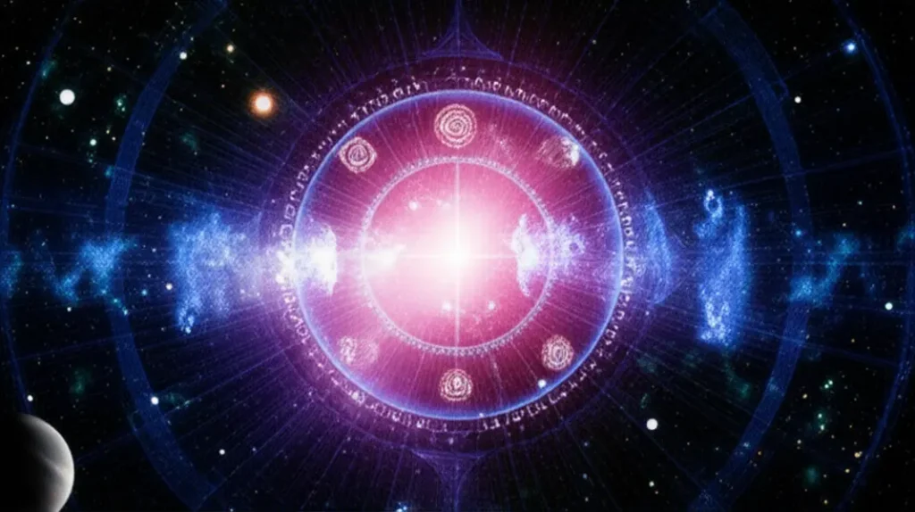 Uma visão abstrata do universo e elementos sobrenaturais.