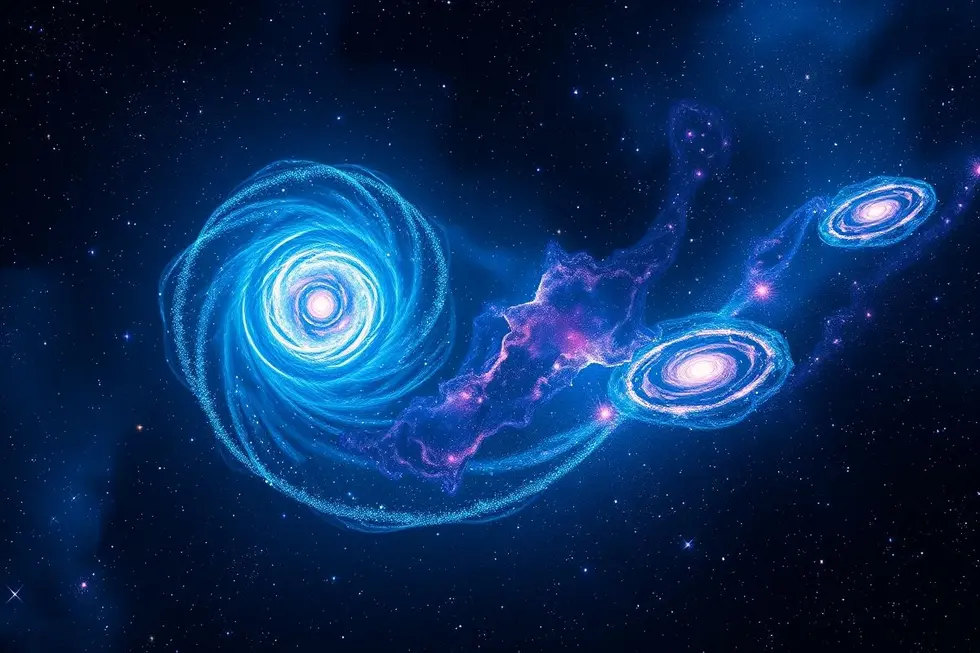 Surreal cosmic landscape filled with vibrant colors.