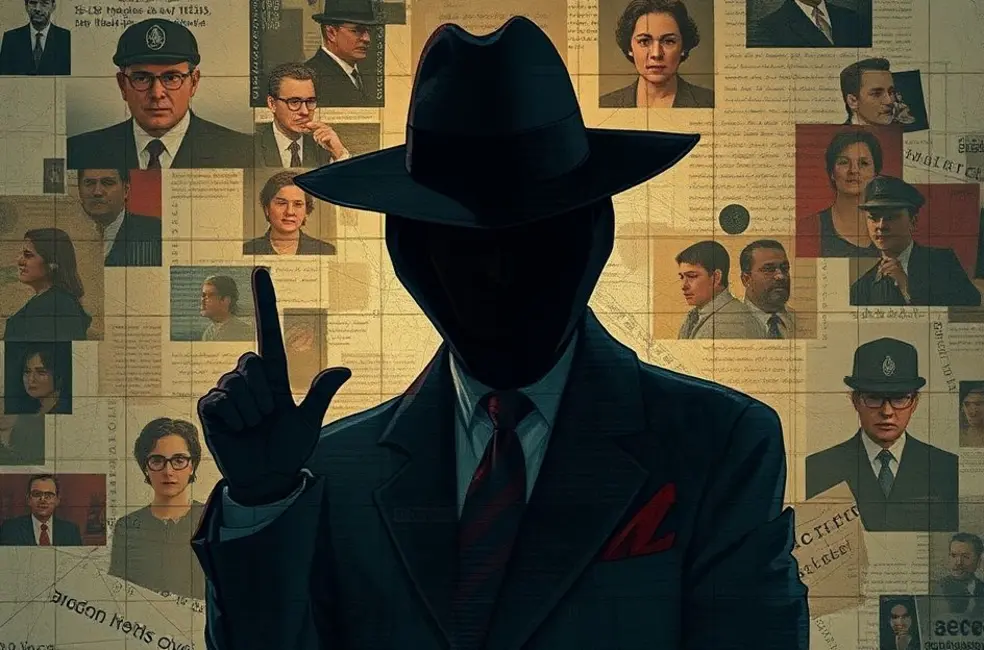 Ilustração de uma figura simbolizando espionagem.
